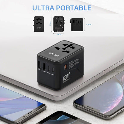 100W International Travel Power Adapter (Fast Charging 2 USB-A and 3 Type-C) - Case Space AU